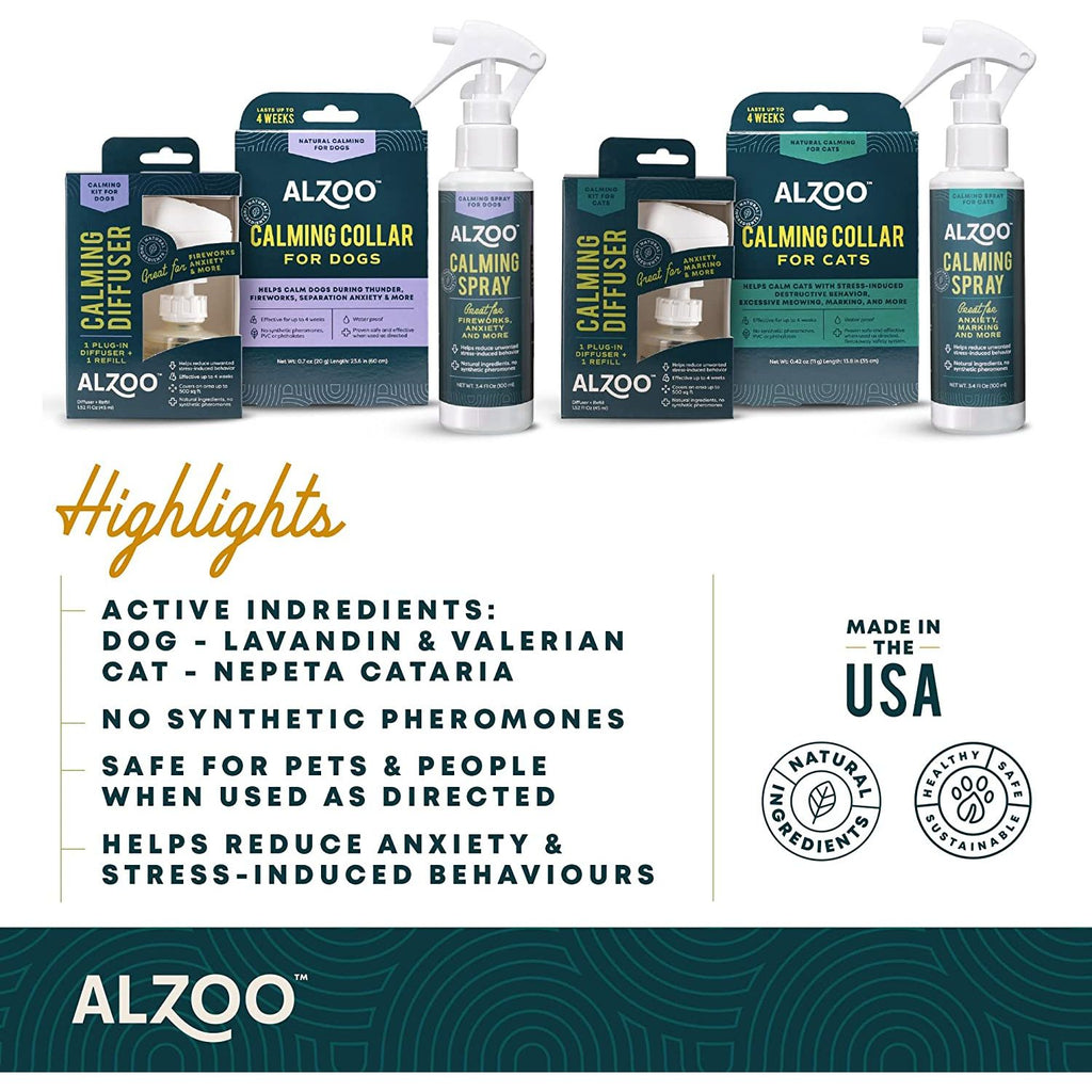 ALZOO Natural Calming Collar for Dogs