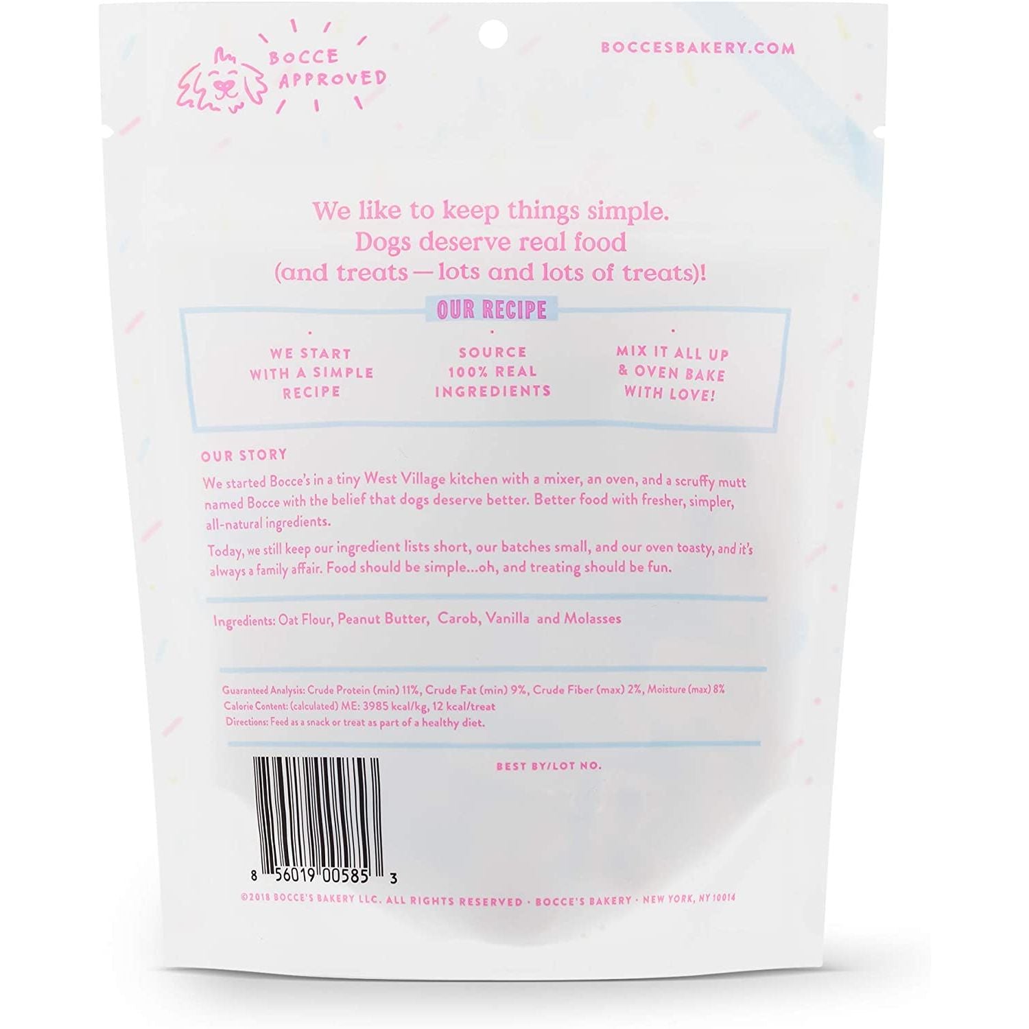 Bocce’s Bakery Birthday Cake Dog Treats All-Natural Peanut Butter Vanilla Biscuits