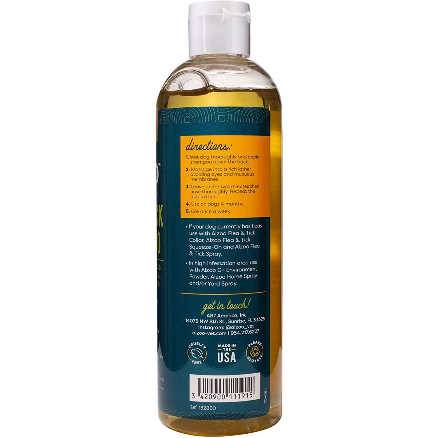ALZOO Flea & Tick Repellent Shampoo for Dogs 12 oz.
