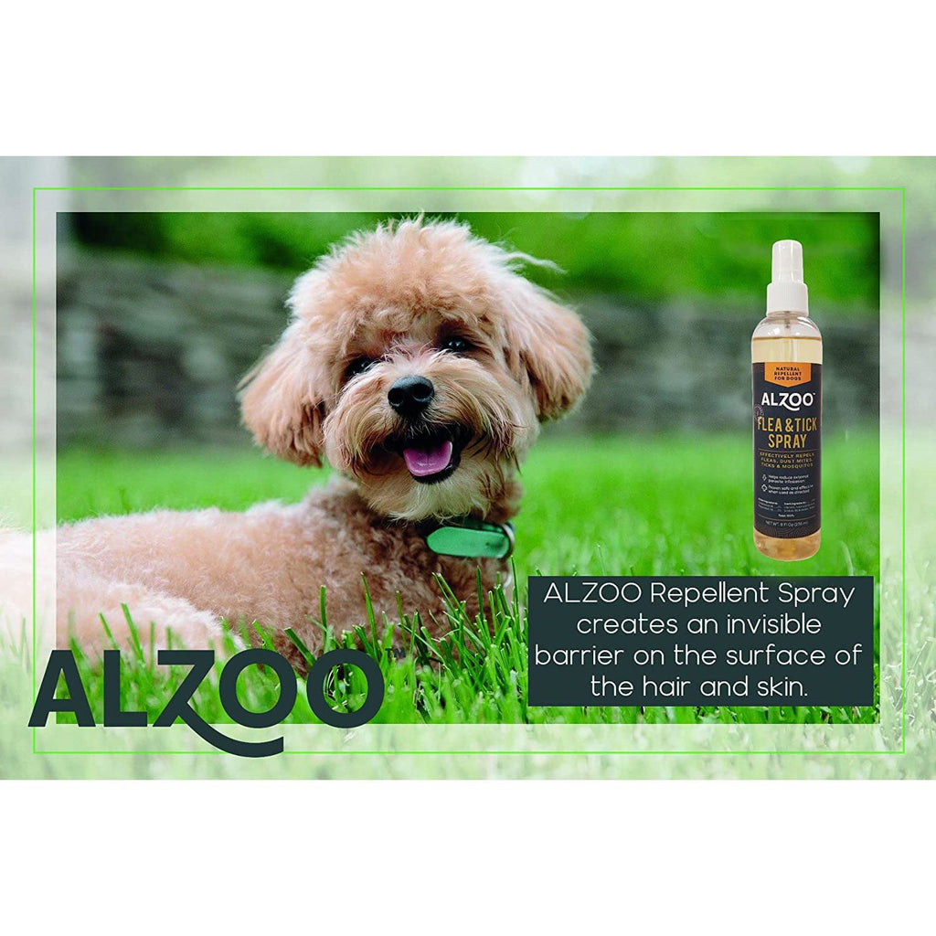 ALZOO Flea & Tick Repellent Spray for Dogs 8 oz.
