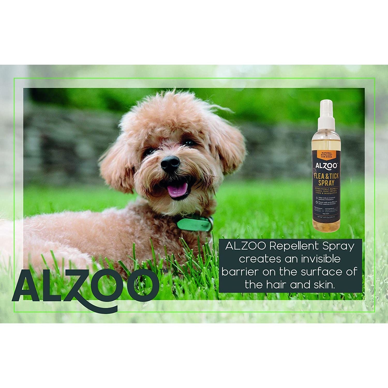 ALZOO Flea & Tick Repellent Spray for Dogs 8 oz.