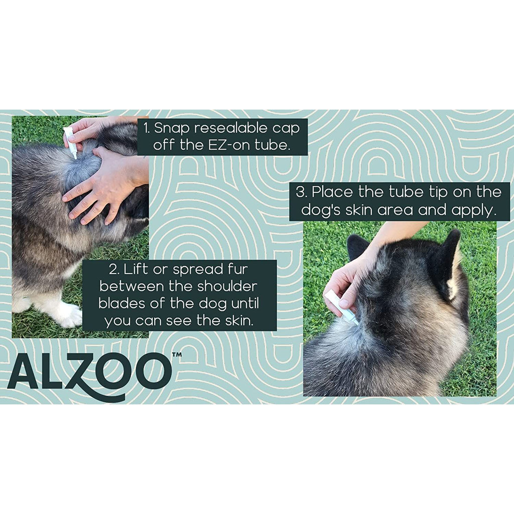ALZOO Flea & Tick Repellent Squeeze-On for Dogs - Pack of 3