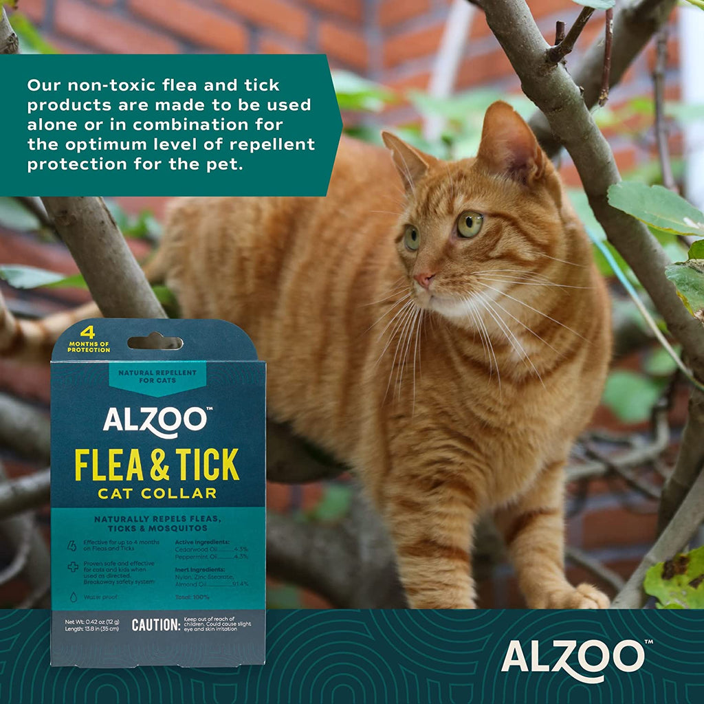 ALZOO Natural Flea & Tick Collar for Cats