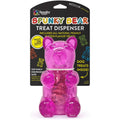 Spunky Pup Gummy Bear treat dispenser dog toy neon colors - pre-filled with peanut butter biscuits