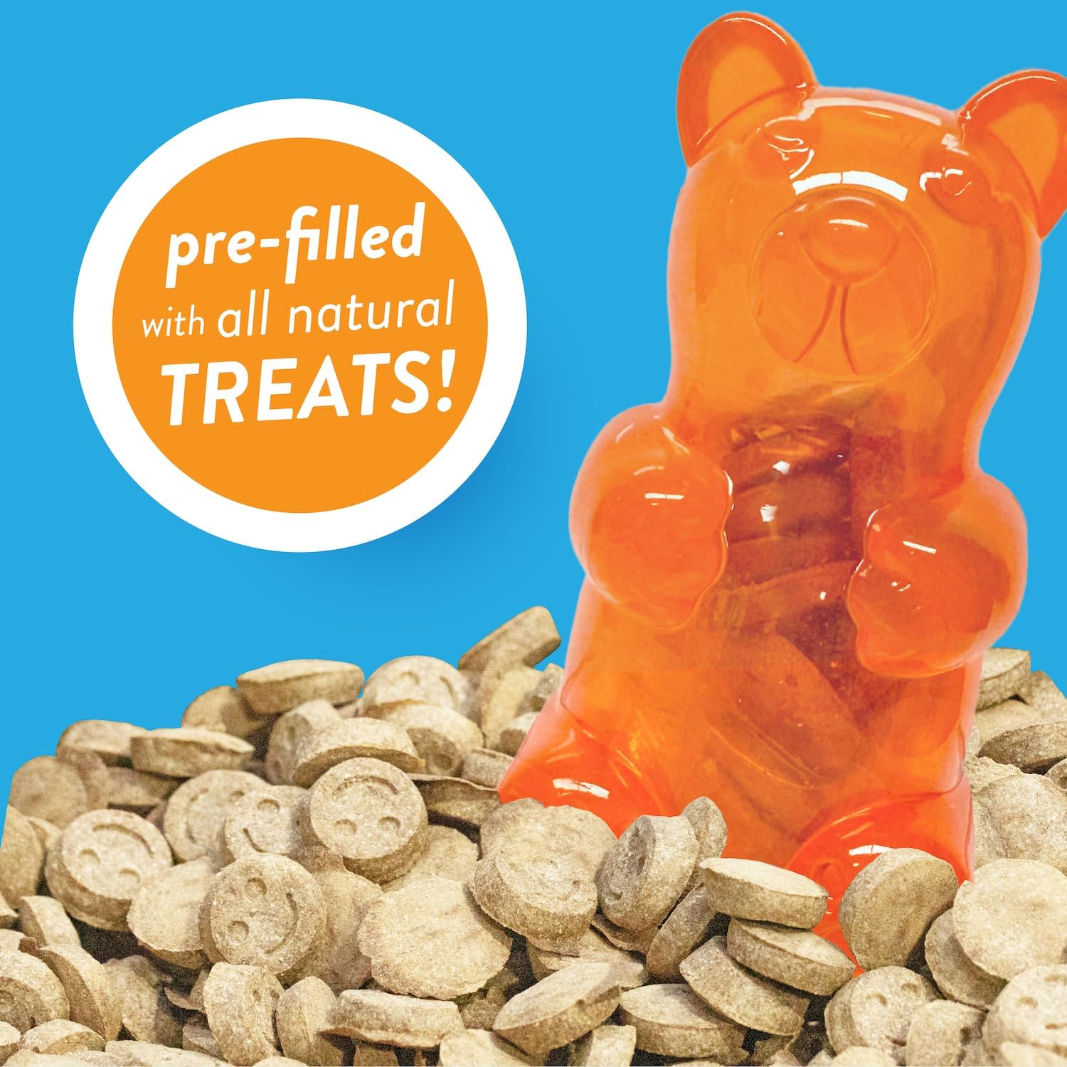 Spunky Pup Gummy Bear Interactive Dog Toy with Treats Included - Assorted Neon Colors- Medium