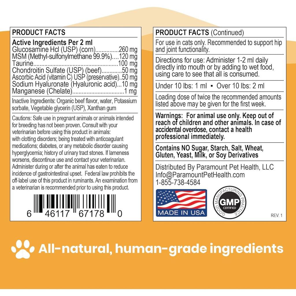Paramount Pet Health 100% Natural Glucosamine for Cats 2 oz