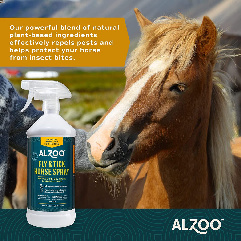 ALZOO Natural Fly & Tick Horse Spray 32oz