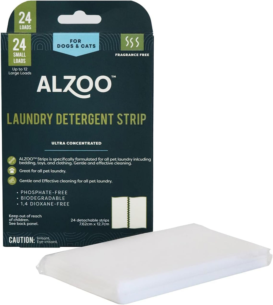 ALZOO Laundry Detergent Strips For Pet Laundry, 12 Sheets