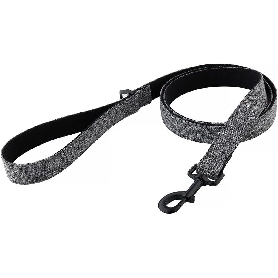 Drop Collar Natural Material Leash with Sleek D-Ring for Accessories & Soft Padded Gel Handle for Comfort (Long)