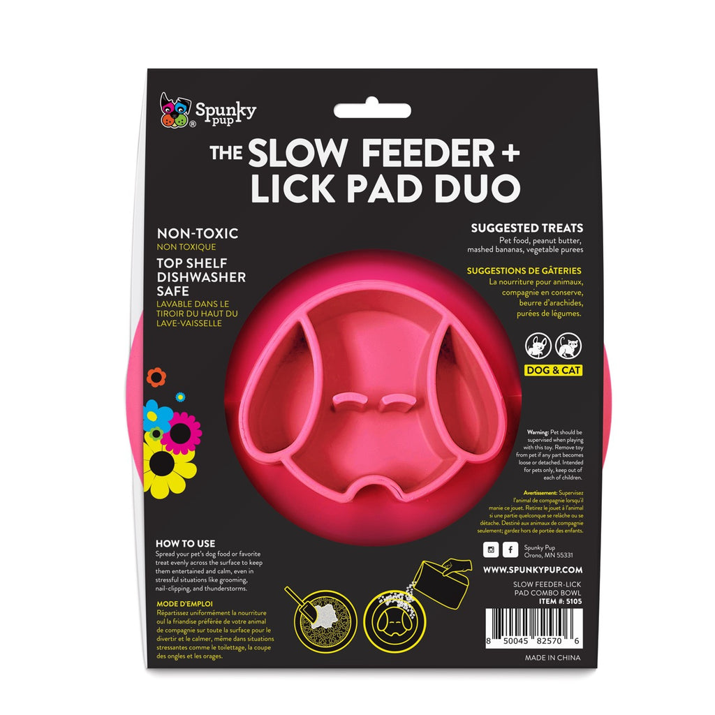 Spunky Pup Duo Slow Feeder Bowl & Lick Pad Combo