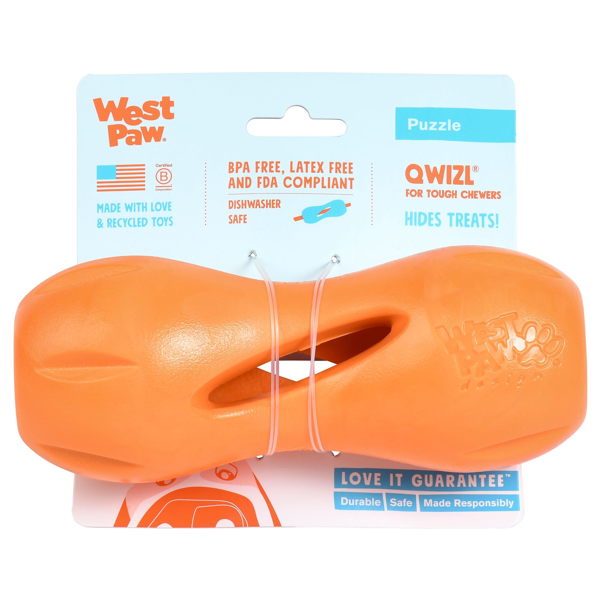 West Paw Zogoflex Qwizl Interactive Treat Dispensing Dog Toy, Small