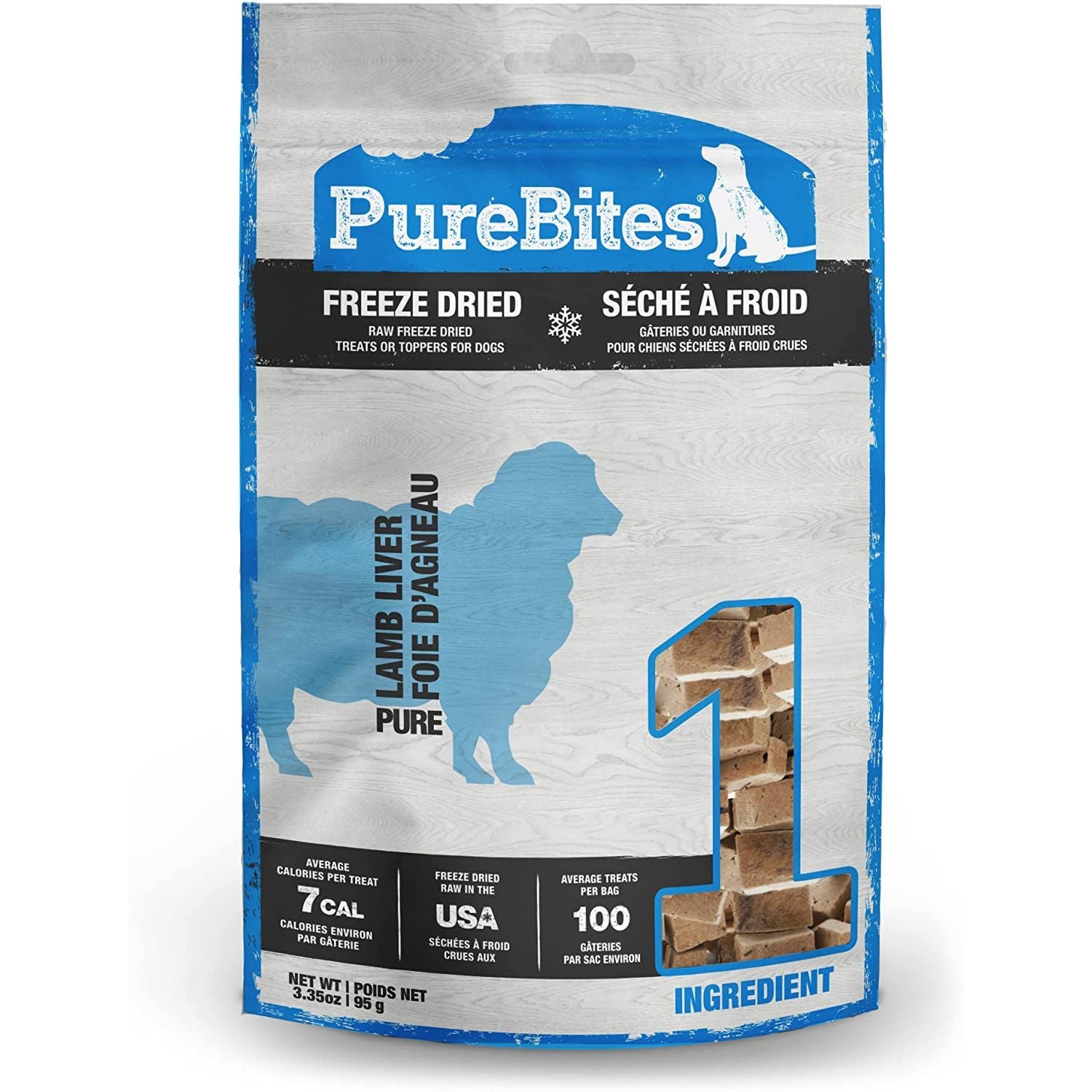 PureBites Lamb Liver Freeze Dried Treats 3.35 oz. Bag