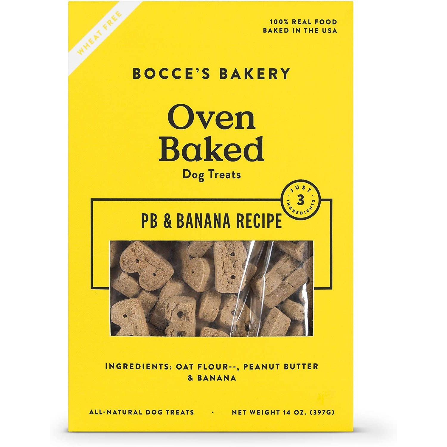 Bocce's Bakery Oven Baked PB & Banana All-Natural Dog Treats 14 oz