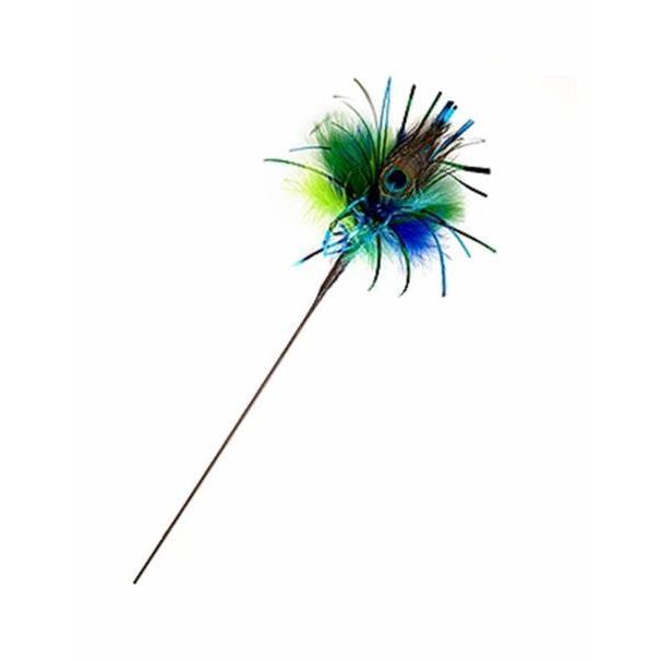 Go Cat Long Peacock Sparkler: 36" Cat Toy Teaser Wand