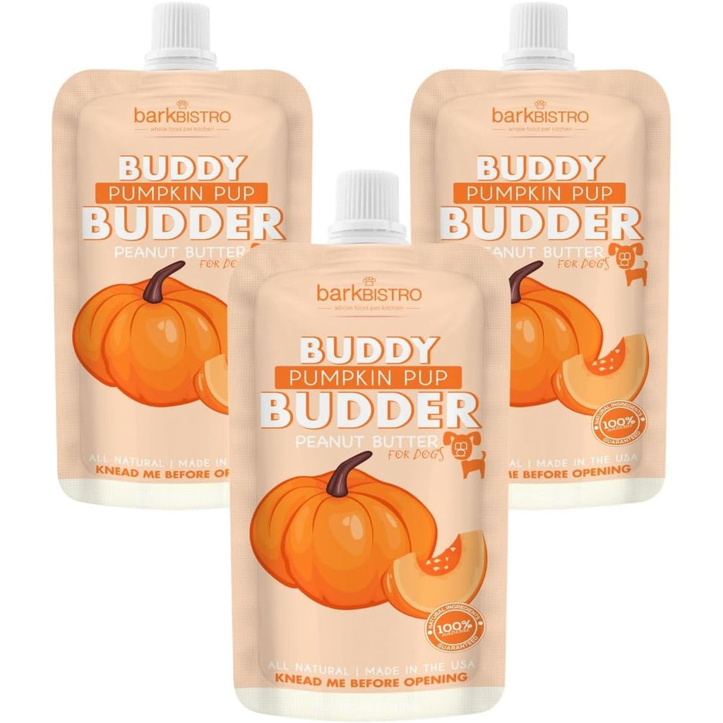 Bark Bistro Pumpkin Pup Buddy Budder Squeeze Packs — Trio, 3 x 4 oz