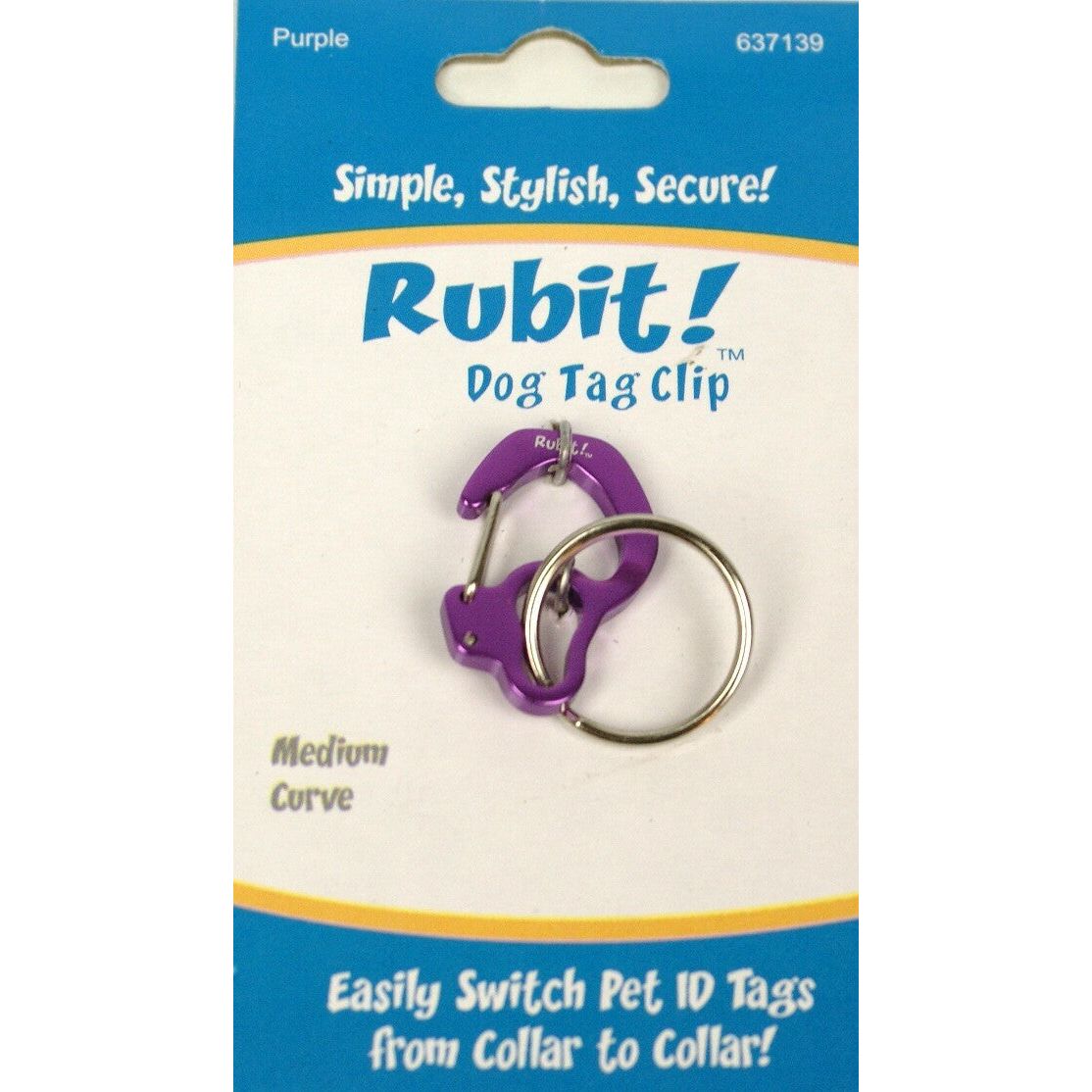Rubit! Curve Shape Dog Tag Clip Medium