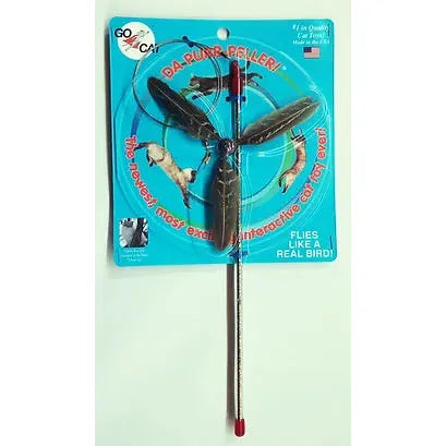 Go Cat Da Purr-Peller Cat Toy, A Feather Propeller That Spins as it is Guided Through The Air