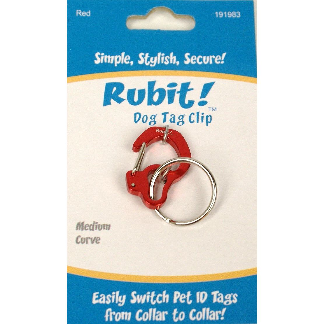Rubit! Curve Shape Dog Tag Clip Medium
