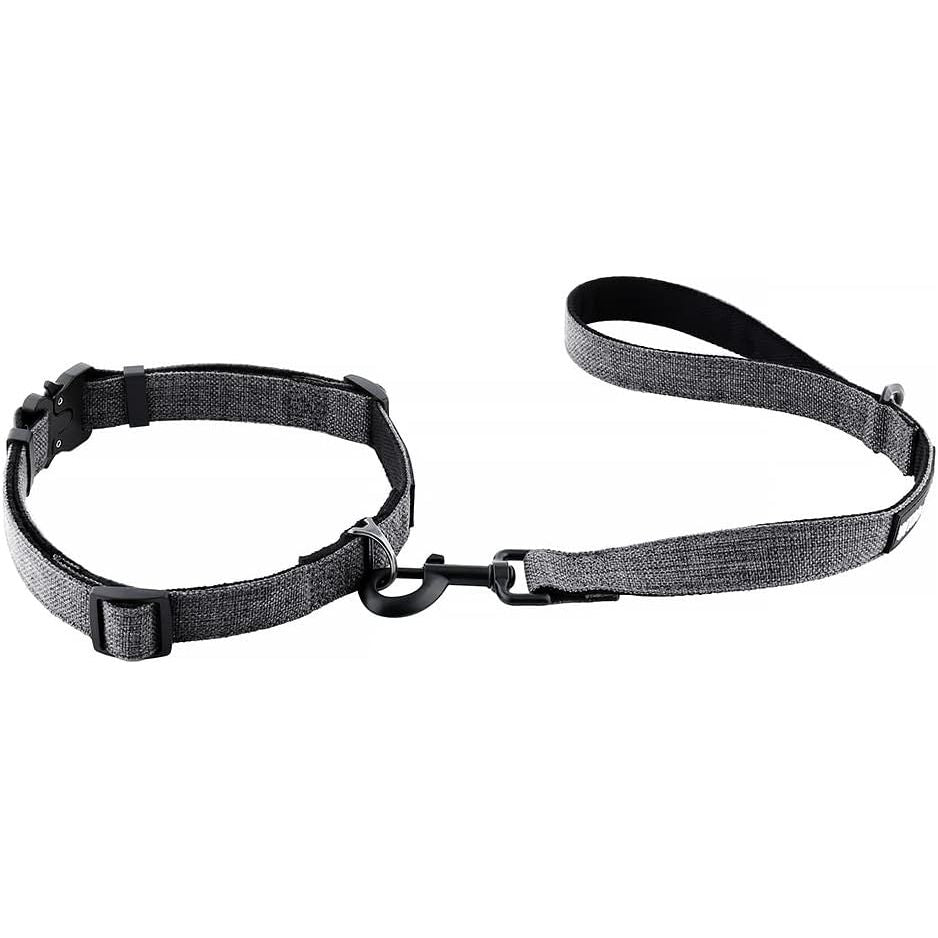 Drop Collar Natural Material Leash with Sleek D-Ring for Accessories & Soft Padded Gel Handle for Comfort (Shorty)