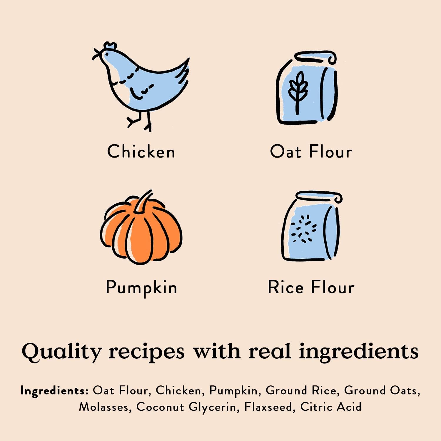 Bocce's Bakery Chicken & Pumpkin Sunday Roast Training Treats for Dogs 6 oz