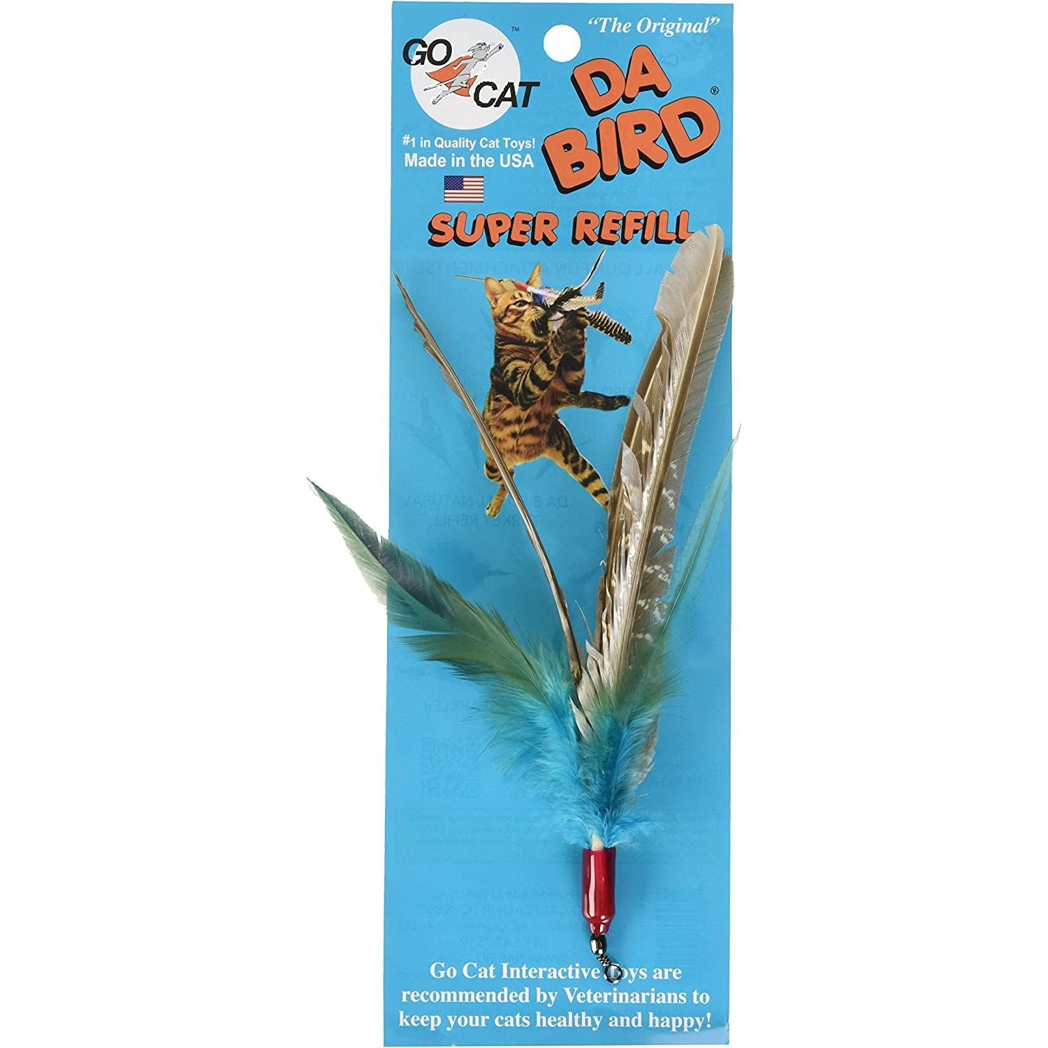 Go Cat Da Bird Cat Toy Refill Accessories, Super Refill with Extra Feathers