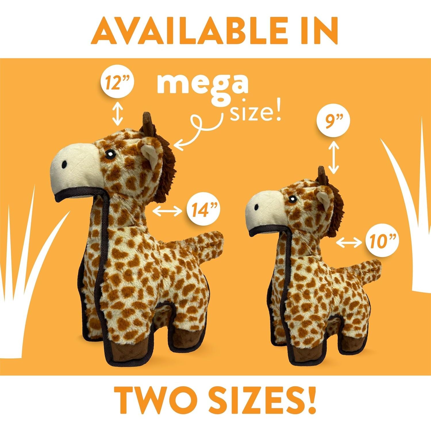 Spunky Pup Tough Plush Dog Toy for Aggressive Chewers, Giraffe