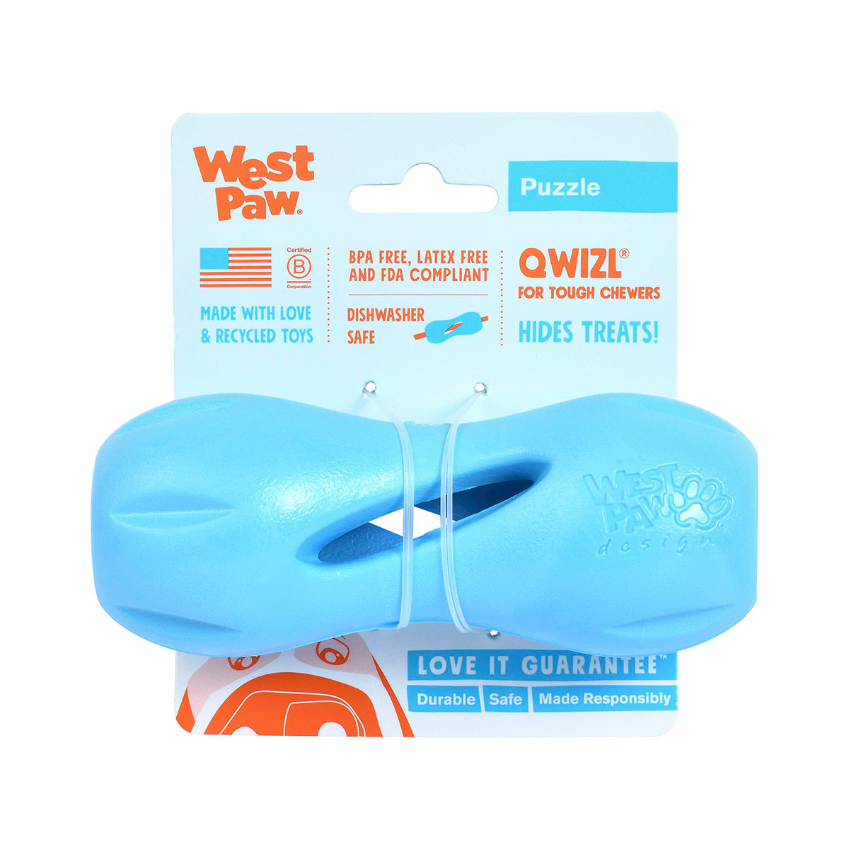 West Paw Zogoflex Qwizl Interactive Treat Dispensing Dog Toy, Small