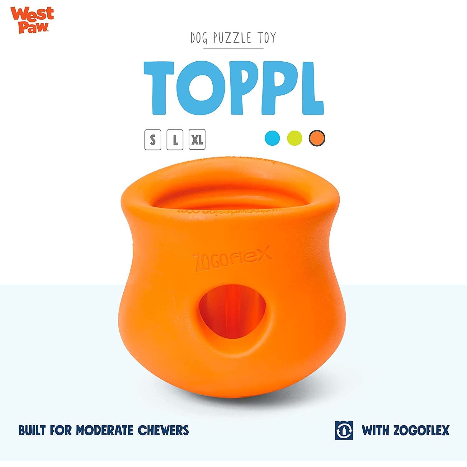 West Paw Zogoflex Toppl Treat Dispensing Dog Toy Puzzle Small