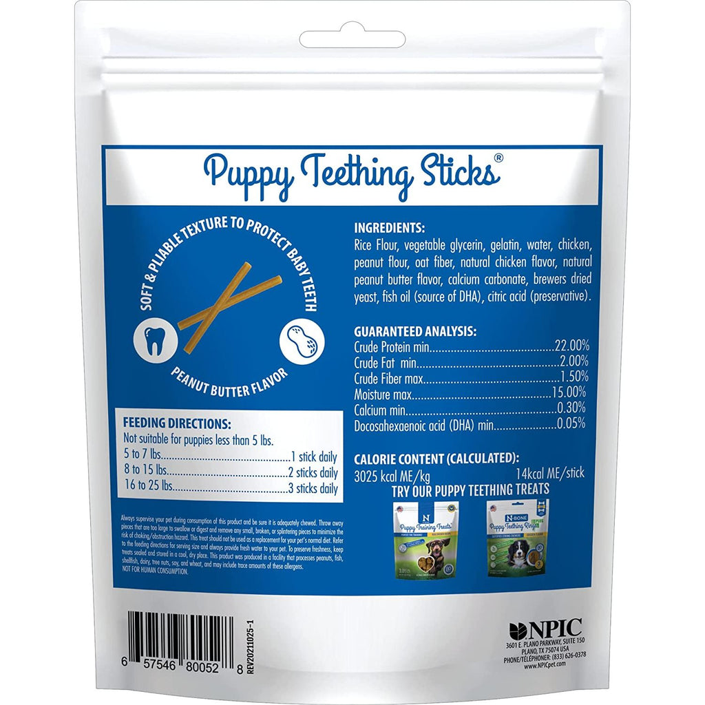 N-Bone Puppy Teething Sticks — Peanut Butter, 3.74 oz